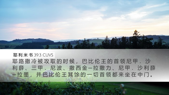 耶 利 米 书 39:3 CUVS Bible Verse Image