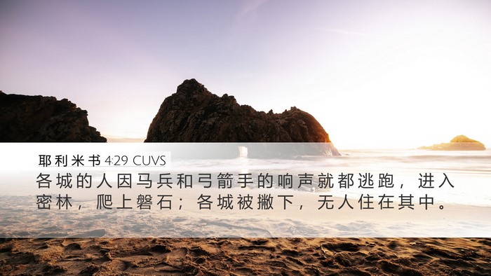 耶 利 米 书 4:29 CUVS Bible Verse Image