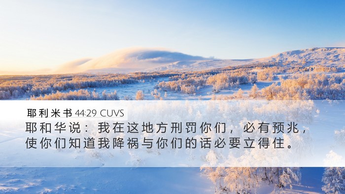 耶 利 米 书 44:29 CUVS Bible Verse Image