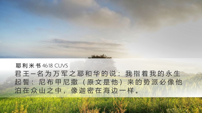 耶 利 米 书 46:18 CUVS Bible Verse Image