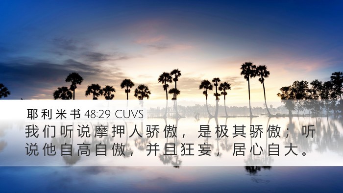 耶 利 米 书 48:29 CUVS Bible Verse Image