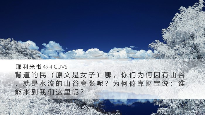 耶 利 米 书 49:4 CUVS Bible Verse Image