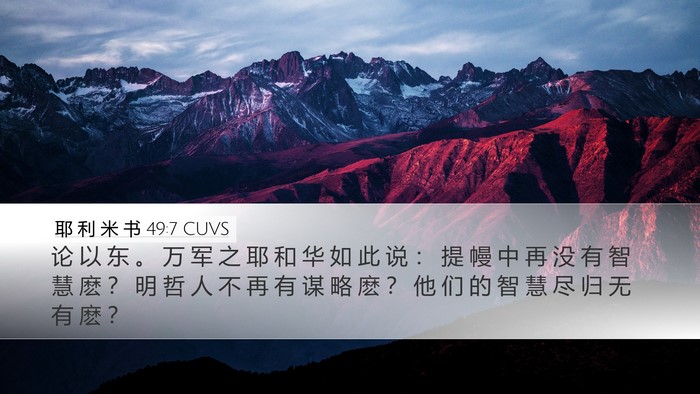 耶 利 米 书 49:7 CUVS Bible Verse Image
