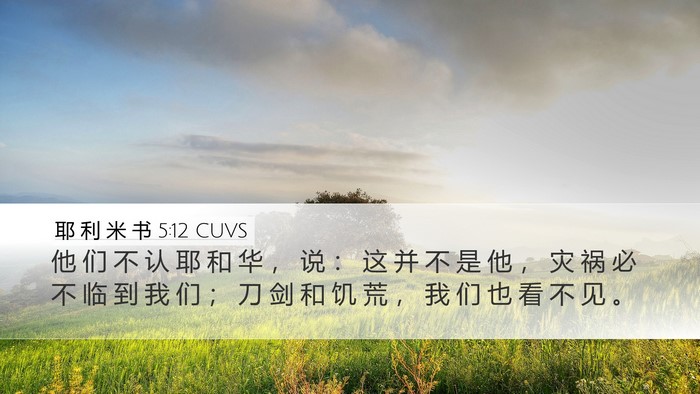 耶 利 米 书 5:12 CUVS Bible Verse Image