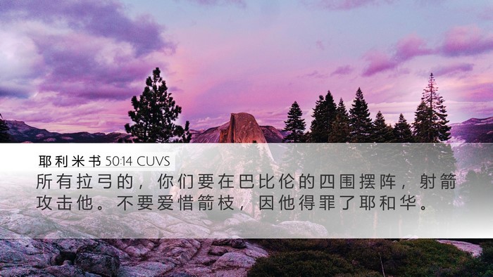 耶 利 米 书 50:14 CUVS Bible Verse Image