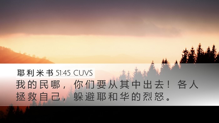 耶 利 米 书 51:45 CUVS Bible Verse Image