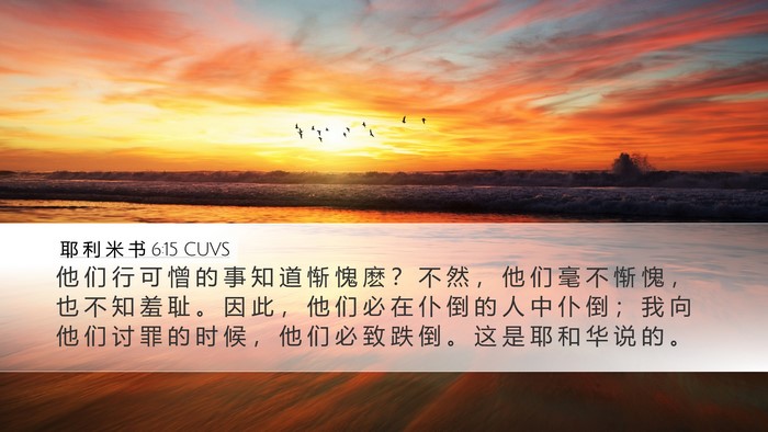 耶 利 米 书 6:15 CUVS Bible Verse Image