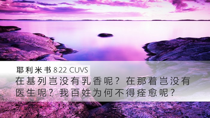 耶 利 米 书 8:22 CUVS Bible Verse Image