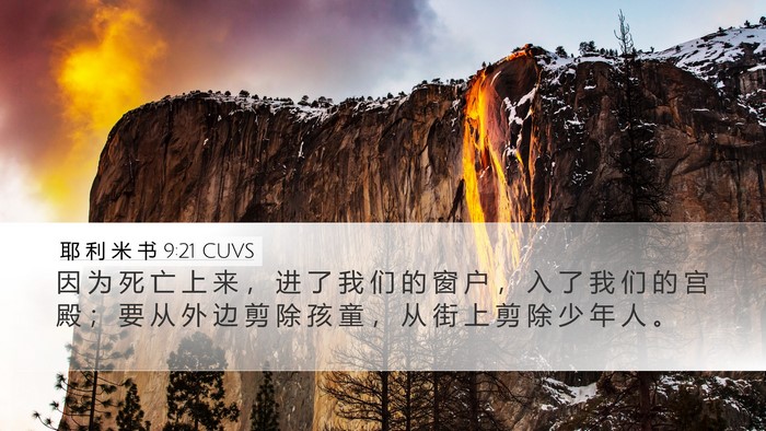 耶 利 米 书 9:21 CUVS Bible Verse Image