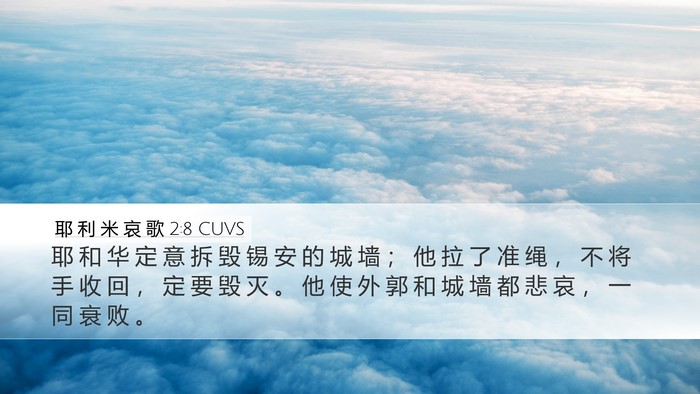 耶 利 米 哀 歌 2:8 CUVS Bible Verse Image