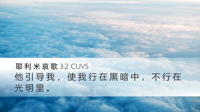 耶 利 米 哀 歌 3:2 CUVS Bible Verse Image