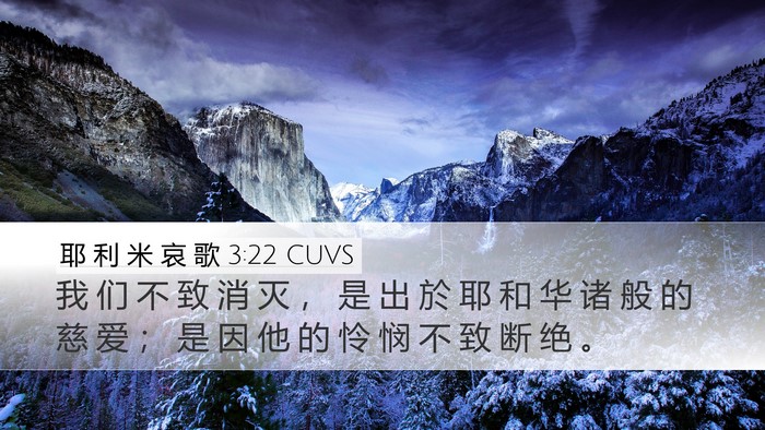 耶 利 米 哀 歌 3:22 CUVS Bible Verse Image