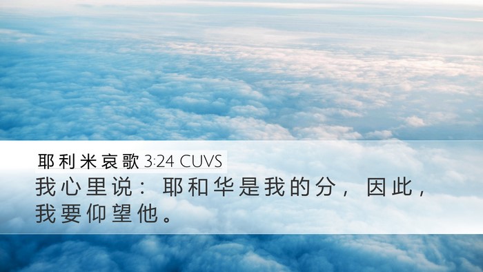 耶 利 米 哀 歌 3:24 CUVS Bible Verse Image