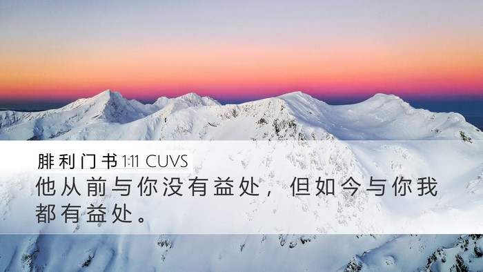 腓 利 门 书 1:11 CUVS Desktop Wallpaper - 他 从 前 与 你 没 有 益 处 ， 但 如 - Desktop Bible Verse Wallpaper