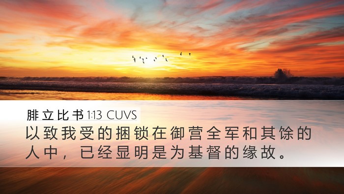 腓 立 比 书 1:13 CUVS Bible Verse Image