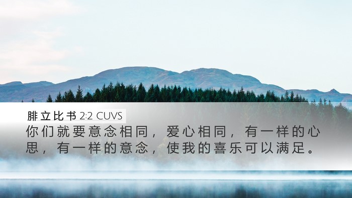 腓 立 比 书 2:2 CUVS Bible Verse Image