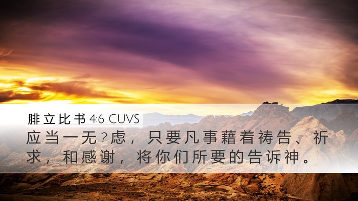 腓 立 比 书 4:6 CUVS Bible Verse Image