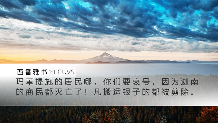 西 番 雅 书 1:11 CUVS Bible Verse Image
