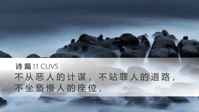 诗 篇 1:1 CUVS Desktop Wallpaper - 不 从 恶 人 的 计 谋 ， 不 站 罪 人 - Desktop Bible Verse Wallpaper