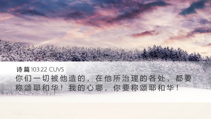 诗 篇 103:22 CUVS Bible Verse Image