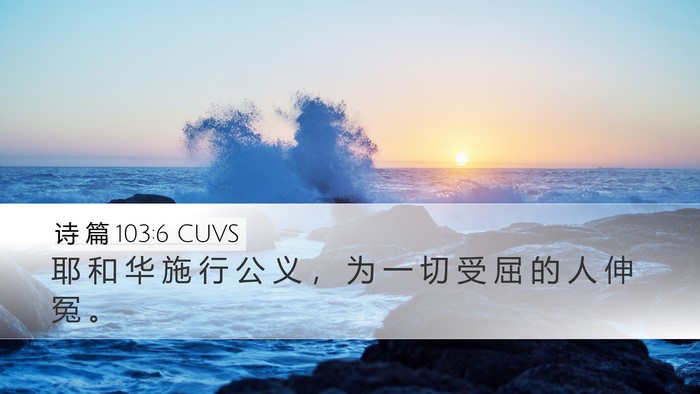 诗 篇 103:6 CUVS Bible Verse Image