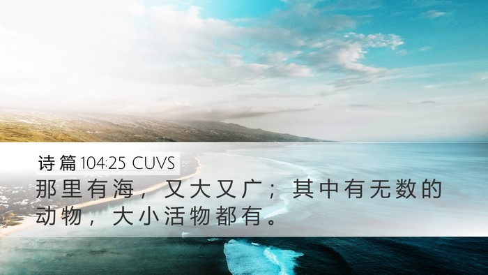 诗 篇 104:25 CUVS Bible Verse Image