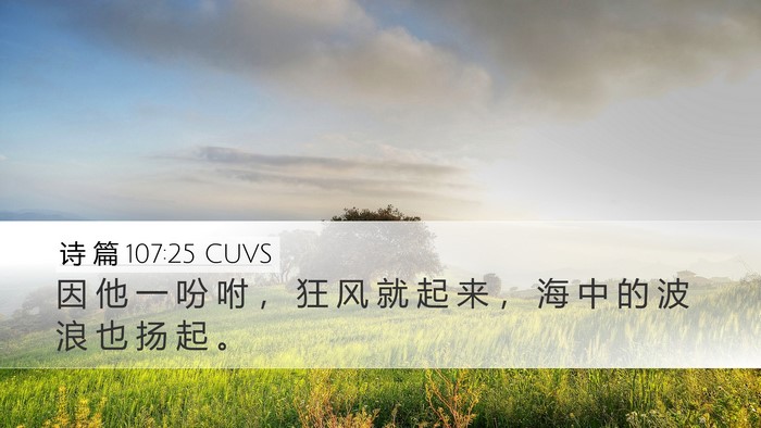 诗 篇 107:25 CUVS Bible Verse Image