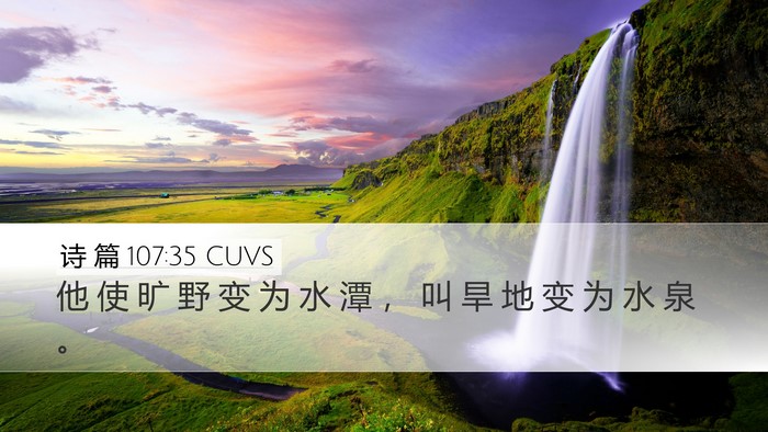 诗 篇 107:35 CUVS Bible Verse Image