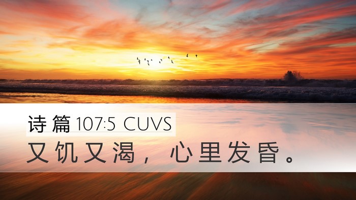 诗 篇 107:5 CUVS Bible Verse Image