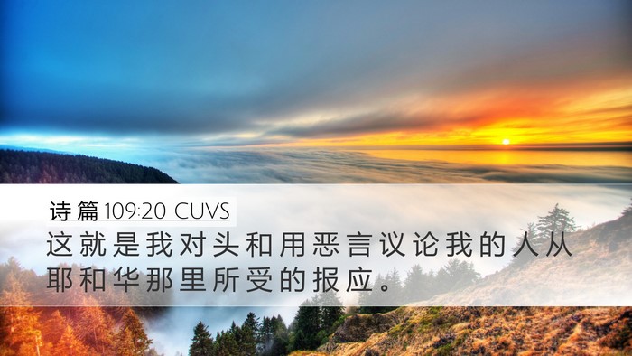 诗 篇 109:20 CUVS Desktop Wallpaper - 这 就 是 我 对 头 和 用 恶 言 议 论 - Desktop Bible Verse Wallpaper