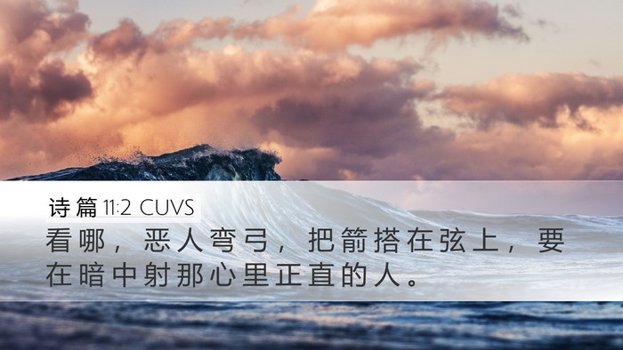 诗 篇 11:2 CUVS Desktop Wallpaper - 看 哪 ， 恶 人 弯 弓 ， 把 箭 搭 在 - Desktop Bible Verse Wallpaper