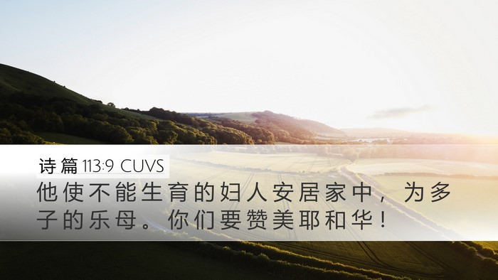 诗 篇 113:9 CUVS Bible Verse Image