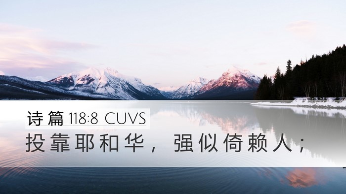 诗 篇 118:8 CUVS Bible Verse Image