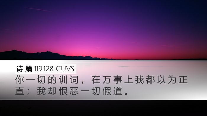 诗 篇 119:128 CUVS Bible Verse Image