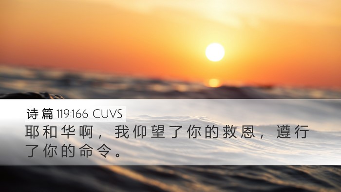 诗 篇 119:166 CUVS Bible Verse Image