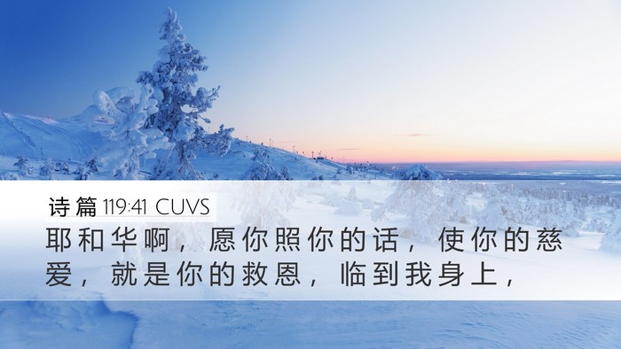 诗 篇 119:41 CUVS Desktop Wallpaper - 耶 和 华 啊 ， 愿 你 照 你 的 话 ， - Desktop Bible Verse Wallpaper