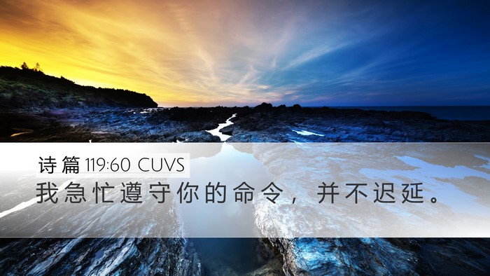 诗 篇 119:60 CUVS Bible Verse Image