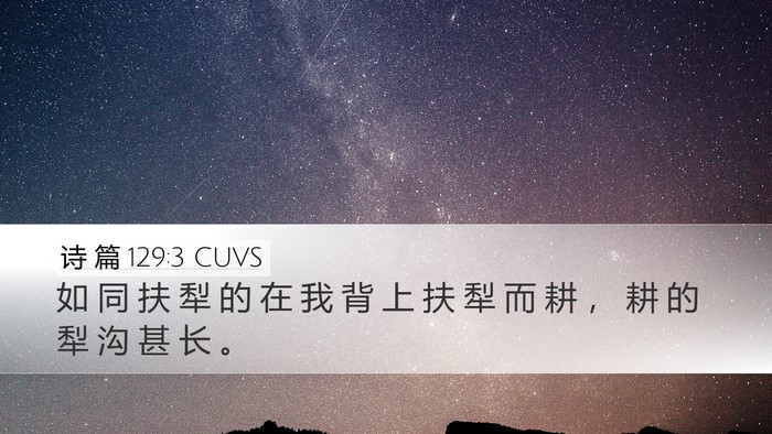 诗 篇 129:3 CUVS Desktop Wallpaper - 如 同 扶 犁 的 在 我 背 上 扶 犁 而 - Desktop Bible Verse Wallpaper