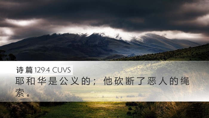 诗 篇 129:4 CUVS Desktop Wallpaper - 耶 和 华 是 公 义 的 ； 他 砍 断 了 - Desktop Bible Verse Wallpaper