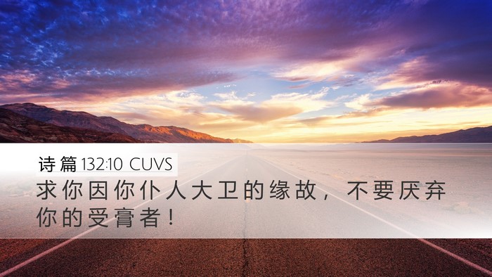 诗 篇 132:10 CUVS Desktop Wallpaper - 求 你 因 你 仆 人 大 卫 的 缘 故 ， - Desktop Bible Verse Wallpaper
