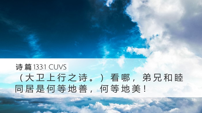 诗 篇 133:1 CUVS Bible Verse Image