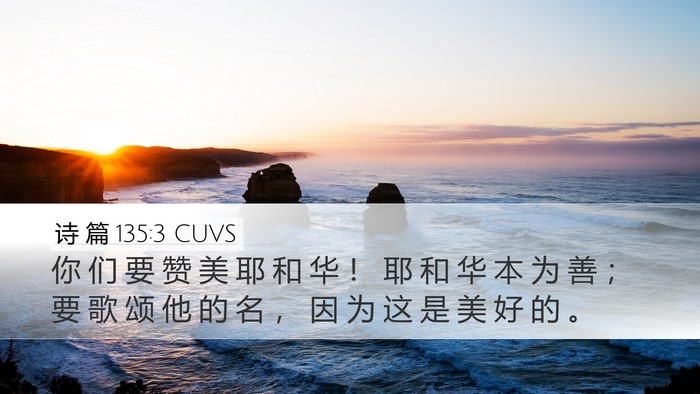 诗 篇 135:3 CUVS Desktop Wallpaper - 你 们 要 赞 美 耶 和 华 ！ 耶 和 华 - Desktop Bible Verse Wallpaper
