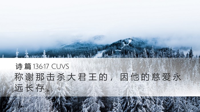 诗 篇 136:17 CUVS Bible Verse Image