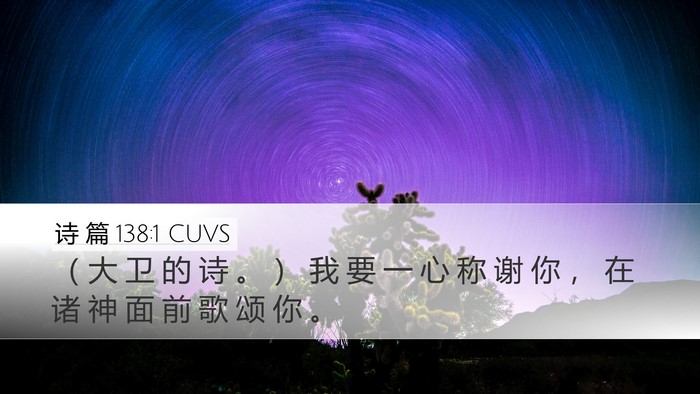 诗 篇 138:1 CUVS Bible Verse Image