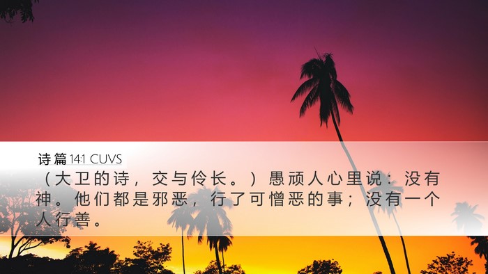 诗 篇 14:1 CUVS Bible Verse Image