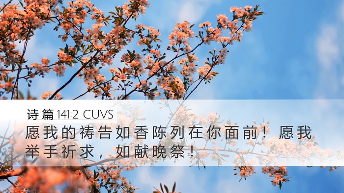 诗 篇 141:2 CUVS Desktop Wallpaper - 愿 我 的 祷 告 如 香 陈 列 在 你 面 - Desktop Bible Verse Wallpaper