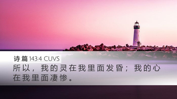 诗 篇 143:4 CUVS Desktop Wallpaper - 所 以 ， 我 的 灵 在 我 里 面 发 昏 - Desktop Bible Verse Wallpaper