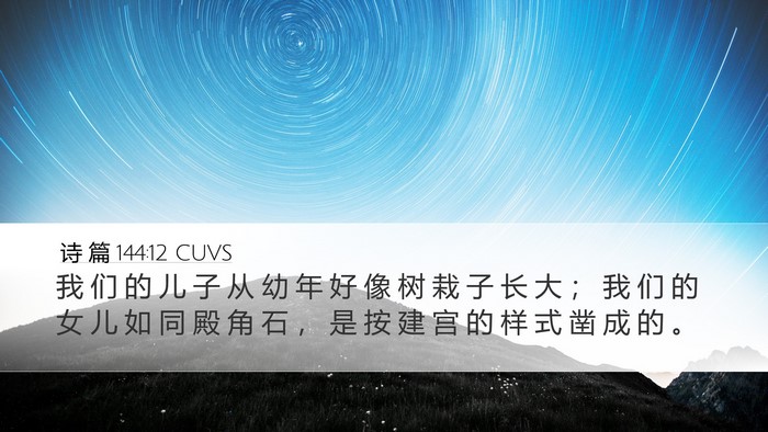 诗 篇 144:12 CUVS Bible Verse Image