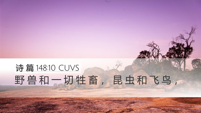 诗 篇 148:10 CUVS Bible Verse Image