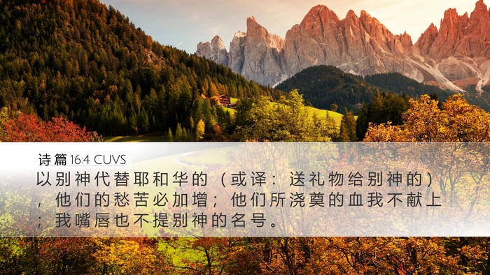 诗 篇 16:4 CUVS Bible Verse Image